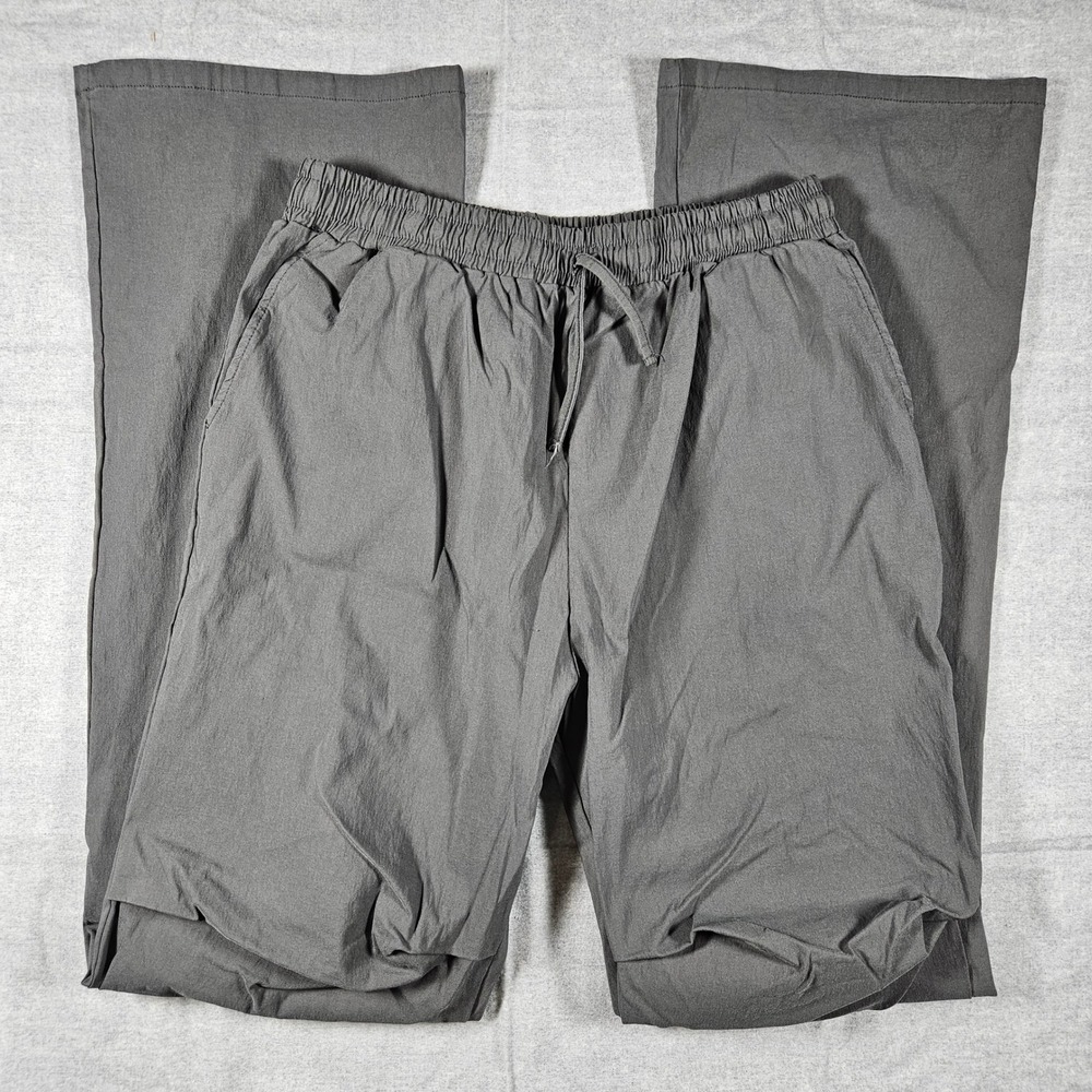 boohooMAN Mens Gray Layered Knee Wide‎ Leg Drawstring Pants Size Medium